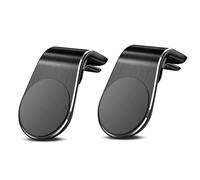 Joyloo Magnetic Phone Holder, Joyloo Mobile Phone Navigation Magnetic Bracket, Non Slip Vent Clip L-Shaped 360° Rotating Car Universal Phone Holder (2*Black)