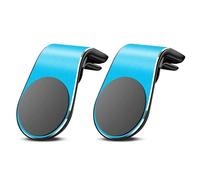 Joyloo Magnetic Phone Holder, Joyloo Mobile Phone Navigation Magnetic Bracket, Non Slip Vent Clip L-Shaped 360° Rotating Car Universal Phone Holder (2*Blue)
