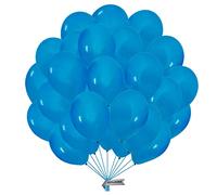 Joyloons BLUE BALLOONS 100 UNITS 28 cm blue biodegradable natural latex balloons, ideal party decoration for birthday, graduation, wedding, anniversary, baby shower. Made in Spain.