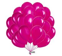Joyloons METALLIC CARMIN PINK BALLOONS 15 UNITS 32 cm biodegradable natural latex balloons carmine color ideal party decoration for birthday graduation wedding anniversary baptisms. Made in Spain.