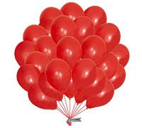 Joyloons RED BALLOONS 50 UNITS 28 cm red biodegradable natural latex balloons ideal for party decoration birthday graduation wedding anniversary baby shower. Made in Spain.