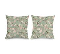 Joymaison 50x50 Pack of 2 Rustic Flower Bird Throw Pillow Cushion Covers