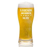 Joymaking 15oz Beer Glass - Legends are Born in May Birthday Gift for Men Who Have Everything - Unique Present