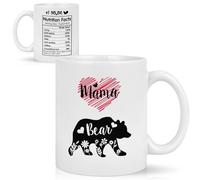 Joymaking Bear Mama Mug, 11 Oz White Ceramic Coffee Mug, Mama Bear Gifts for Mum from Daughter Son, Birthday, Christmas, Home, Office, School