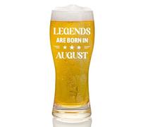 Joymaking Beer Glass 15oz - Legends Are Born in August, Birthday Gift for Men Who Has Everything - Unique Present for Him