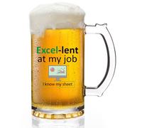 Joymaking Beer Glass Accountant Gifts, Funny Glasses for Work Colleagues, Spreadsheet Gifts 0.5L