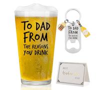 Joymaking Beer Glass Gift for Stepdad - to Dad from The Reasons You Drink, Funny Father's Day Gifts, Fathers Day Drinking Glass 460ml