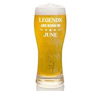 Joymaking Beer Glass - Legends are Born in June 15oz Birthday Gift for Him Who Has Everything, Unique Present for Men