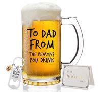 Joymaking Beer Mug for Dad, Tankard, Father's Day Gifts from Daughter Son, Funny Presents, Beer Glass 500ml