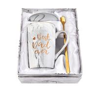 Joymaking Best Dad Ever Coffee Mug Father's Day Gift Birthday for Dad Father's Day Gift from Daughter Son Child Ceramic Coffee Mug, Gray 14oz