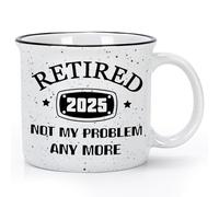 Joymaking Coffee Mug 2025 Retirement Gift for Men Funny Retired Gifts for Dad - Not My Problem Any More - Retirement Gifts for Office Coworkers, Boss, Husband, Dad, Brother, Friends, 15Oz White