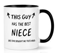 Joymaking Coffee Mug Gifts for Uncle Christmas Birthday Gifts - This Guy has The Best Niece - Funny Uncle Gift from Niece Christmas Birthday Gift, 11Oz Black