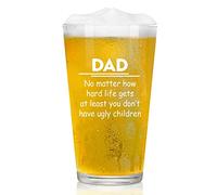 Joymaking Dad's Beer Glass - Pint Glass Gift for Dad from Son or Daughter, Personalised Fathers Day or Birthday Present