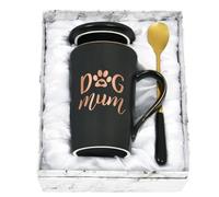 Joymaking Dog Mum Mug Gift for Women, Gift for Mum, Funny Gifts for Dog Lovers, Dog Mum Mothers Day Gifts Christmas Birthday Gifts for Mom from Daughter Son Kids Dog Owner Gifts Dog Mom Cup 14Oz Black