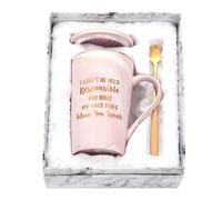 Joymaking Funny Mugs for Work Colleagues Secret Santa Gifts Funny Coworkers Mugs Gifts for Women Men - I Can't be held Responsible for What My Face Does - Work Mugs for Men, 14Oz Pink