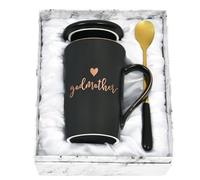 Joymaking Godmother Coffee Mug 14oz from Godson/Godchild - Ceramic Mug for Christening, Easter, Birthday Gift Idea - Black