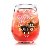 Joymaking Going Away Gift for Coworkers - Good Luck Finding Better Coworkers Than Us, 15 Oz Wine Glasses for Leaving Colleagues, New Job, Retirement Presents for Men Women