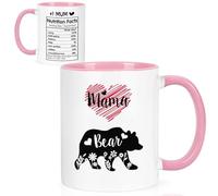 Joymaking Mama Bear Pink 11Oz Ceramic Coffee Mug, 11Oz Pink