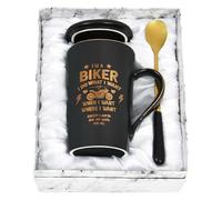 Joymaking Novelty Gifts for Men Biker Mug - I Am A Biker - Motorbike Gifts for Men Funny Gift for Bikers Motorbike Accessories Mug for Christmas Birthday Gifts, 14Oz Black