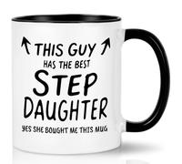 Joymaking Step Dad Gifts Coffee Mugs Birthday Gifts for Stepfather - This Guy has The Best Step Daughter - Funny Gifts for Stepfather for Christmas Fathers Day, 11Oz Black