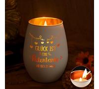 Joymaking Tea Lights with Engraving - Glück ist eine Patentante wie Dich zu haben, Patentante Gift, Christmas, Birthday, Gift Godmother Lanterns, Candle Holder, White