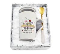 Joymaking Teacher Gifts Coffee Mug Thank You Gifts for Women Christmas Birthday Gift for Teacher Mug - Teachers Plant Seeds taht Grow Forever, 14 oz Coffee Mug for Best Teachers, White