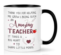 Joymaking Teacher Gifts Coffee Mug Thank You Gifts for Women Christmas Birthday Gift for Teacher Mug - Thank You for Helping me Grow, 11 oz Coffee Mug for Best Teachers, Black