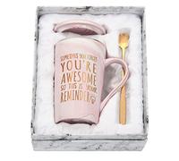 Joymaking Thank You Gifts , Sometimes You Forget You are Awesome Mug, Congratulations Gifts, Employee Appreciation Gifts, Inspirational Encouragement Gifts , Friends, Coworker with Gift Box, Pink