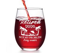 Joymaking Wine Glass Retirement Gift for Women- Retired 2026 Not My Problem Any More, Leaving Gifts for Men Women, Retirement Decorations, Leaving Presents for Colleagues 17oz