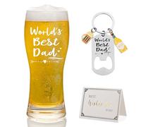 Joymaking World’s Best Dad Beer Glass - 15oz Pint, Perfect for Dad Gifts, Fathers Day, Birthday