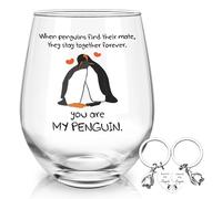 Joymaking You are my Penguin Stemless 17oz Wine Glass, Transparent, Reusable, Home, Penguin Gifts, Valentines Gifts for Him & Her