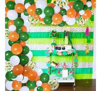 JOYMEMO 109 Pcs St. Patrick’s Day Decoration Set - Green Orange White Balloon Garland Arch Kit, Jumbo Shamrock Balloons for Lucky Irish Festival Party, Kids 1st 2nd Birthday, Baby Shower, Home Decor