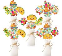JOYMEMO 24 Pieces Mexican Fiesta Baby Shower Centerpiece Sticks - Taco Bout A Baby Shower Decorations, Mexican Gender Reveal Supplies for Pregnancy Fiesta Themed Party