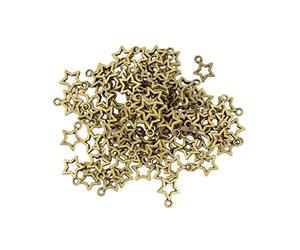 joyMerit 100pcs Antique Bronze Hollow Stars Xmas Charms Pendants Jewelry DIY Making