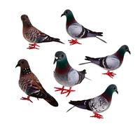 joyMerit 6Pcs Artificial Feathered Doves, Foam Pigeon Birds, Bird Statues for Garden Wedding Decorative Ornaments