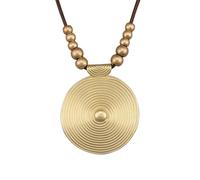 joymiao Bohemian Necklaces for Women Long Leather Necklace with Large Pendant Chunky Boho Hippie Jewelry Pendant Chocker Necklace, Faux Leather, No Gemstone