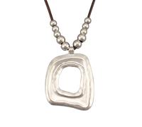 joymiao Bohemian Necklaces for Women Long Leather Necklace with Large Pendant Chunky Boho Hippie Jewelry Pendant Chocker Necklace, Faux Leather, No Gemstone