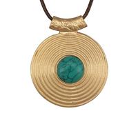 joymiao Boho Chunky Necklaces for Women Gold Leather Pendant Round Alloy Bohemian Layered Vintage Silver Western Choker Necklaces, Faux Leather, No Gemstone