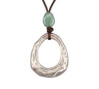 joymiao Boho Necklaces for Women Chunky Circle Necklace Layered Boho Circle Leather Choker Necklace Long Vintage Necklaces Bohemian Jewlery Gifts, L, Faux Leather Zinc, No Gemstone