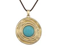 joymiao Boho Necklaces for Women Chunky Circle Necklace Layered Boho Circle Leather Choker Necklace Long Vintage Necklaces Bohemian Jewlery Gifts, Faux Leather Zinc, No Gemstone