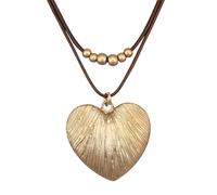 joymiao Boho Necklaces for Women Chunky Circle Necklace Layered Boho Circle Leather Choker Necklace Long Vintage Necklaces Bohemian Jewlery Gifts, Faux Leather, No Gemstone