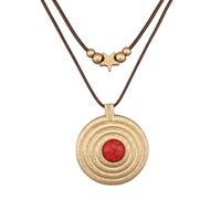 joymiao Boho Necklaces for Women Chunky Circle Necklace Layered Boho Circle Leather Choker Necklace Long Vintage Necklaces Bohemian Jewlery Gifts, Faux Leather, No Gemstone