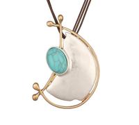 joymiao Boho Necklaces for Women Cord Necklace with Pendant Long Silver Necklace Vintage Sweater Necklace Hippie Jewelry for Women Girls Gifts, Faux Leather, No Gemstone