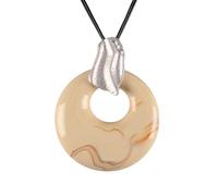 joymiao Leather Necklace for Women Large Pendant Hippie Choker Necklace Vintage Sweater Necklace Chunky Boho Necklaces for Women, Faux Leather Zinc, No Gemstone
