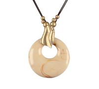 joymiao Leather Necklace for Women Large Pendant Hippie Choker Necklace Vintage Sweater Necklace Chunky Boho Necklaces for Women, Faux Leather Zinc, No Gemstone