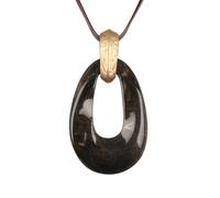 joymiao Leather Necklace for Women Large Pendant Hippie Choker Necklace Vintage Sweater Necklace Chunky Boho Necklaces for Women, Faux Leather Zinc, No Gemstone