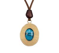 joymiao Leather Necklace for Women Long Boho Necklace Bohemian Choker Vintage Necklace Braided Boho Jewelry with Adjustable Brown Leather Cord, Faux Leather Zinc, No Gemstone