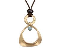joymiao Leather Necklace for Women Long Boho Necklace Bohemian Choker Vintage Necklace Braided Boho Jewelry with Adjustable Brown Leather Cord, Faux Leather Zinc, No Gemstone