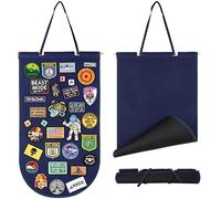 JOYMOMO Hanging Patch Display Panel Holder Foldable Patch Organizer for Military Army Combat Morale Uniform (blue)