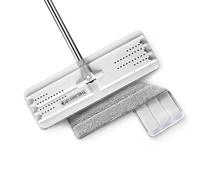 JOYMOOP Flat mop, Microfiber Floor and Wall Cleaner with 50" Mop Handle and Flexible 13" Flat Head - White